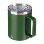Tasse en acier inoxydable recyclé étanche avec couvercle 300ml couleur vert quatrième vue