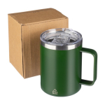 Tasse en acier inoxydable recyclé étanche avec couvercle 300ml couleur vert septième vue