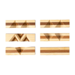 Jeu de patience en bois comprenant 6 pièces couleur marron troisième vue