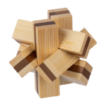 Jeu de patience en bois comprenant 6 pièces couleur marron sixième vue