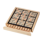 Jeu de sudoku en bois avec 99 tuiles pour cadeaux d'entreprise couleur marron première vue