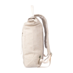 Sac à dos enroulable en chanvre fermeture éclair frontale, 280 g/m² couleur kaki quatrième vue