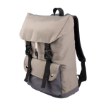 Sac à dos tricolore pour ordinateur 15” fermeture à boucle et cordon couleur taupe cinquième vue