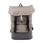 Sac à dos tricolore pour ordinateur 15” fermeture à boucle et cordon couleur taupe sixième vue