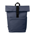 Sac à dos en PU pour ordinateur 15” avec poche avant et latérale couleur bleu première vue