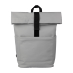 Sac à dos en PU pour ordinateur 15” avec poche avant et latérale couleur gris deuxième vue