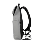 Sac à dos en PU pour ordinateur 15” avec poche avant et latérale couleur gris troisième vue