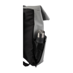 Sac à dos en PU pour ordinateur 15” avec poche avant et latérale couleur gris sixième vue