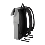 Sac à dos en PU pour ordinateur 15” avec poche avant et latérale couleur gris septième vue