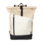 Sac à dos enroulable en RPET avec fermeture éclair sur le devant couleur beige cinquième vue