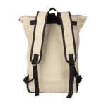 Sac à dos enroulable en RPET avec fermeture éclair sur le devant couleur beige sixième vue