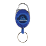 Porte-clés en ABS recyclé et zinc avec cordon et mousqueton couleur bleu vue avec logo