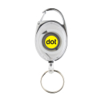 Porte-clés en ABS recyclé et zinc avec cordon et mousqueton couleur blanc vue avec logo
