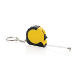Porte-clés en plastique recyclé et acier avec mètre ruban de 1M couleur jaune