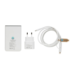 Kit de charge 3 pièces en plastique recyclé avec powerbank 5 000 mAh couleur noir sixième vue