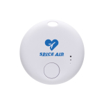 Localisateur d'objets en plastique recyclé compatible avec Apple couleur blanc vue avec logo