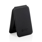 Portefeuille magnétique pour téléphone en simili cuir avec support couleur noir