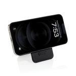 Portefeuille magnétique pour téléphone en simili cuir avec support couleur noir troisième vue