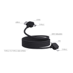 Câble de charge magnétique anti-enchevêtrement de 120 cm avec 4 ports couleur noir troisième vue