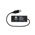 Hub USB en plastique recyclé et bambou avec 4 ports et câble double couleur noir troisième vue