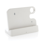 Support de charge sans fil en plastique recyclé pour 3 appareils couleur blanc
