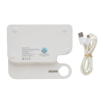 Support de charge sans fil en plastique recyclé pour 3 appareils couleur blanc sixième vue