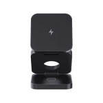 Chargeur portable sans fil en aluminium recyclé 3 en 1 couleur gris cinquième vue