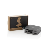 Chargeur portable sans fil en aluminium recyclé 3 en 1 couleur gris vue avec boîte