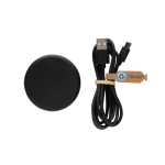 Chargeur magnétique sans fil en plastique recyclé et bambou 3 en 1 couleur noir deuxième vue