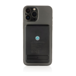 Chargeur sans fil en plastique recyclé avec support de charge 3 en 1 couleur noir deuxième vue