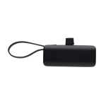 Batterie externe avec connecteur lightning et divers ports 3 000 mAh couleur noir quatrième vue