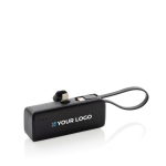 Batterie externe avec connecteur lightning et divers ports 3 000 mAh couleur noir avec zone d'impression
