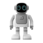 Robot Robert dansant avec connexion mobile et haut-parleur intégré couleur blanc deuxième vue
