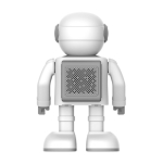 Robot Robert dansant avec connexion mobile et haut-parleur intégré couleur blanc quatrième vue