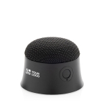 Enceinte magnétique en plastique recyclé et support pour téléphone couleur noir avec zone d'impression