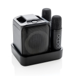 Set de karaoké en plastique recyclé avec micros et haut-parleur de 5W couleur noir