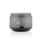 Haut-parleur sans fil en plastique recyclé avec microphone de 3W couleur gris troisième vue