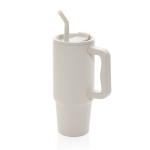 Bouteille isotherme en acier inoxydable recyclé avec paille de 900 ml couleur beige