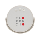 Lampe de bureau en plastique recyclé avec 3 modes de luminosité IPX4 couleur gris vue avec logo