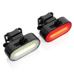 Ensemble de lumières de vélo en plastique recyclé, 5 modes d'éclairage couleur noir