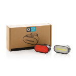 Ensemble de lumières de vélo en plastique recyclé, 5 modes d'éclairage couleur noir vue avec boîte