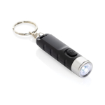 Lampe de poche avec porte-clés plastique recyclé 3 modes d'éclairage couleur noir