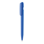 Stylo en plastique recyclé avec écriture de 1 km et encre bleue couleur bleu