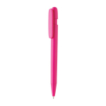 Stylo en plastique recyclé avec écriture de 1 km et encre bleue couleur rose