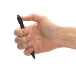 Stylo anti-stress en plastique recyclé avec encre bleue Dokumental® couleur noir deuxième vue