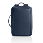 Sac à dos antivol en RPET convertible en mallette pour PC 16” couleur bleu marine troisième vue