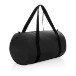 Sac de sport pliable en RPET avec pochette de rangement couleur noir