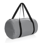 Sac de sport pliable en RPET avec pochette de rangement couleur gris