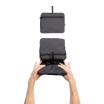 Sac à dos pliable en RPET léger avec compartiment frontal couleur noir sixième vue