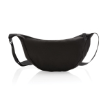 Sac bandoulière réglable en polyester recyclé avec grand compartiment couleur noir troisième vue